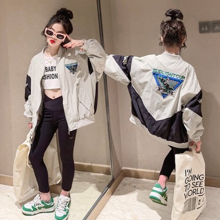 Детская куртка для девочек в стиле бейсбола изображение