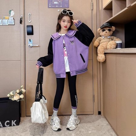 Детская куртка для девочек в стиле бейсбола изображение