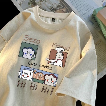 Летняя футболка с кроликами из 100% хлопка фотография