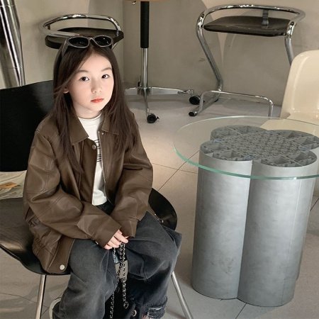 Детская куртка в стиле мотоциклиста 2024 года изображение