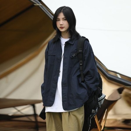 Мужская рубашка-куртка в стиле милитари фото