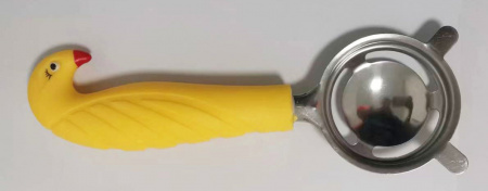 Сито для яиц (отделитель желтка) с желтой пластмассовой ручкой MH-XN19 / К144 / B28.5 детальное фото