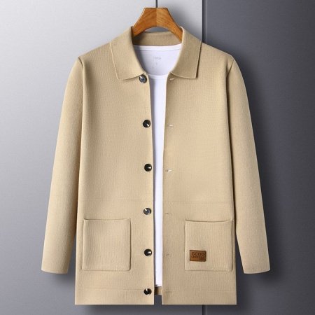 Мужская вязаная куртка с воротником изображение