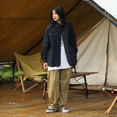 Мужская рубашка-куртка в стиле милитари фото