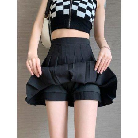 Белая короткая юбка с эластичным поясом и молнией изображение