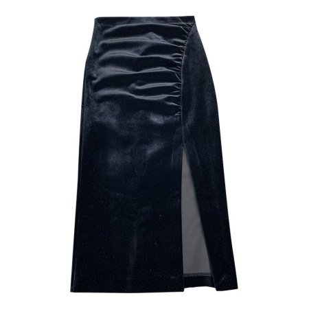 Винтажная бархатная юбка с разрезом фото