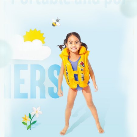 Детский надувной спасательный жилет для плавания фото