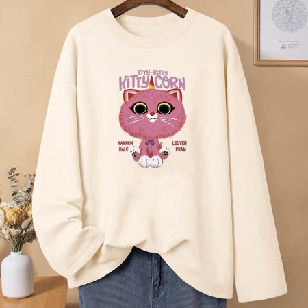 Женская футболка с длинным рукавом из чистого хлопка 230 г 2024 новая осенне-зимняя модель фотография