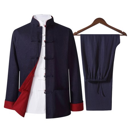 Китайский костюм для мужчин в стиле Тан с хлопковой подкладкой фото