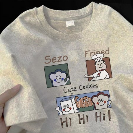 Летняя футболка с кроликами из 100% хлопка фотография