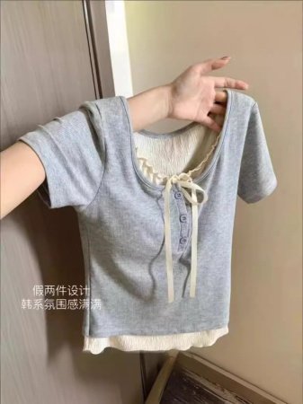 Футболка балетного стиля с коротким рукавом изображение