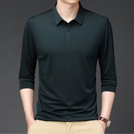Мужская футболка с длинным рукавом и воротником Polo изображение