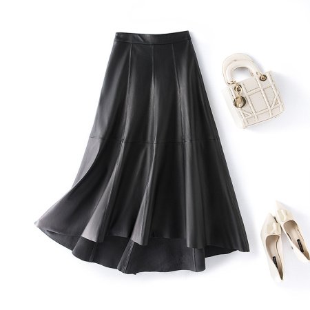 Длинная юбка из овечьей кожи изображение