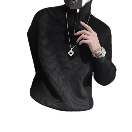 Мужская вязаная толстовка с высоким воротником фото