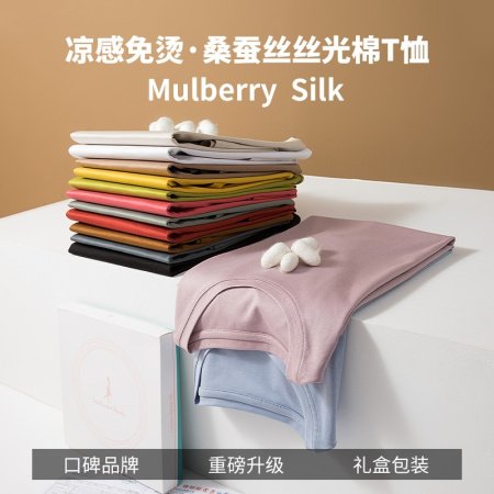 Майка из шелковистого хлопка с короткими рукавами фотография