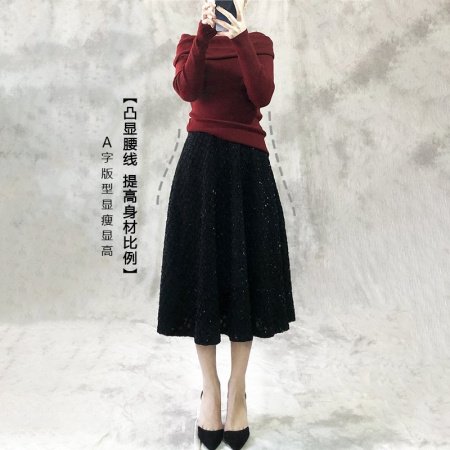 Женская полусветлая вязаная юбка с волнами фотография