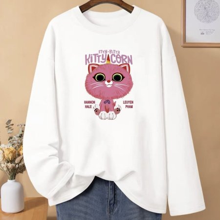 Женская футболка с длинным рукавом из чистого хлопка 230 г 2024 новая осенне-зимняя модель фотография