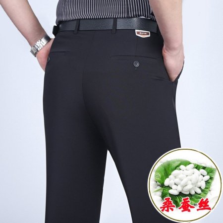 Летние мужские брюки из шелкового сурепа для делового стиля фотография