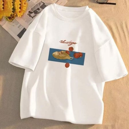 Футболка из чистого хлопка с коротким рукавом и круглым вырезом изображение