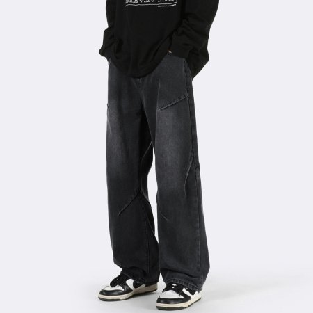 Мужские джинсы осенние прямые широкие штаны фото