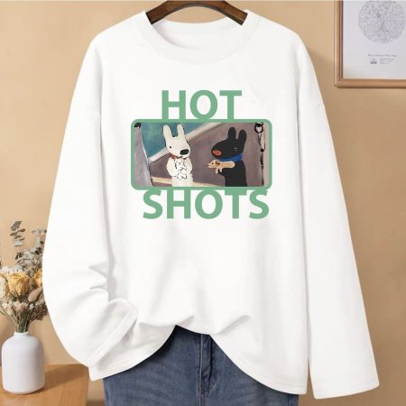 Женская футболка с длинным рукавом из чистого хлопка 230 г 2024 новая осенне-зимняя модель фотография