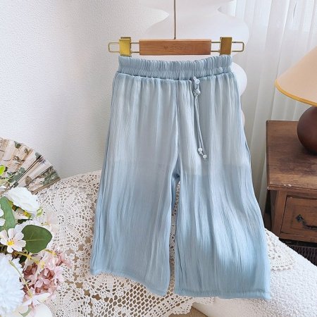 Детские широкие летние брюки для девочек фото