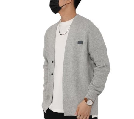 Мужская кардиган-жакет с отложным воротником фото
