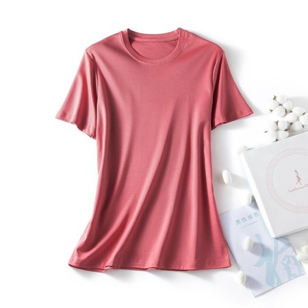 Майка из шелковистого хлопка с короткими рукавами фотография