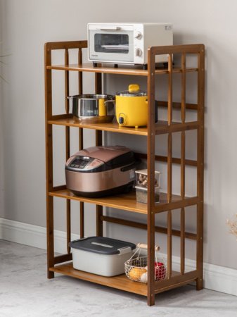 Многоуровневая полка для кухни из бамбука изображение