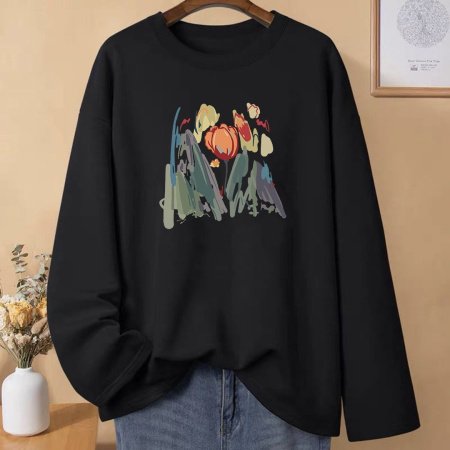 Женская футболка с длинным рукавом из чистого хлопка 230 г 2024 новая осенне-зимняя модель фотография