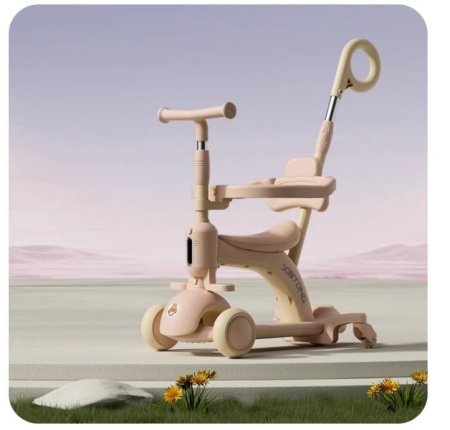 Детский трехколесный самокат изображение