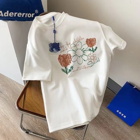 Летняя футболка из чистого хлопка с дизайном и принтом 2023 изображение