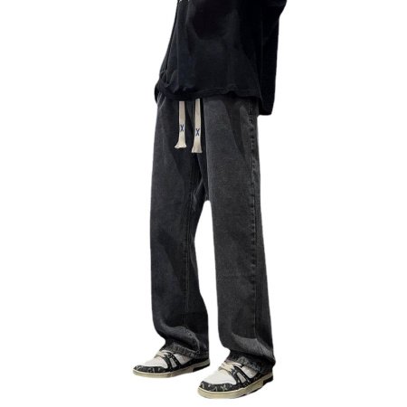 Джинсы 2024 весна мужские прямые широкие джинсы изображение