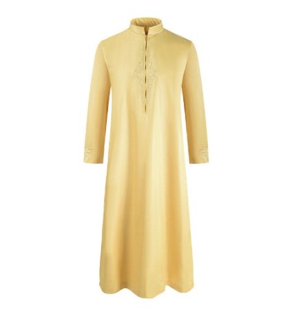 Мужской халат с вышивкой и длинным рукавом изображение