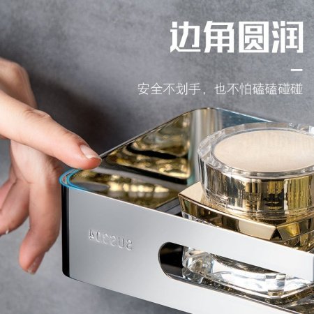 Угловая полка для ванной комнаты из нержавеющей стали фотография