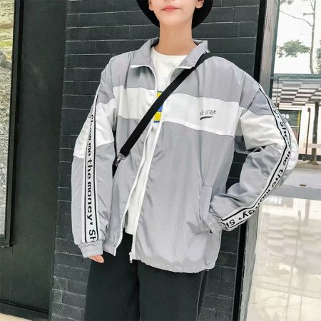 Весенне-осенняя мужская куртка в стиле ретро с крупным рисунком фотография