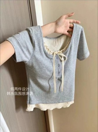 Футболка балетного стиля с коротким рукавом изображение