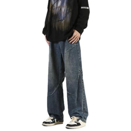 Джинсы мужские прямые свободные 2024 новые американские уличные мужские брюки весна осень фотография