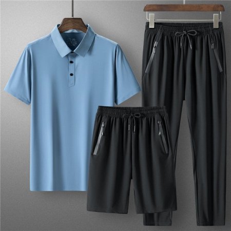 Летний мужской комплект из поло и шорт с брюками фотография