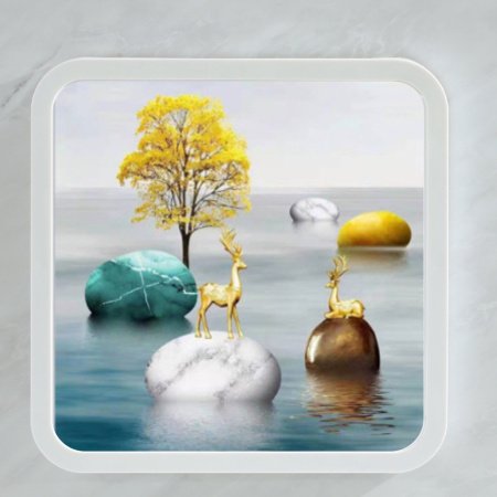 Шкаф для ванной комнаты с изображением на стене фотография