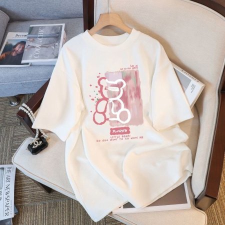 Белая мужская и женская футболка на завышенной посадке из 230 граммового чистого хлопка изображение