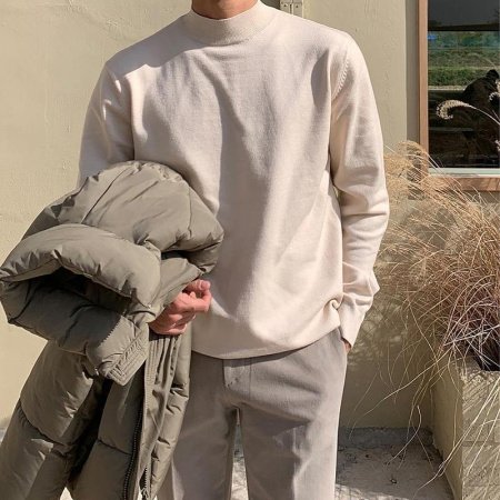 Мужской свитер с полувысоким воротником фото