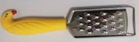 Терка плоская с крупными отверстиями и желтой пластмассовой ручкой  MH-XN01 / К144 / B24.3 детальное фото