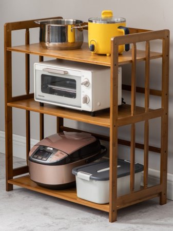 Многоуровневая полка для кухни из бамбука изображение