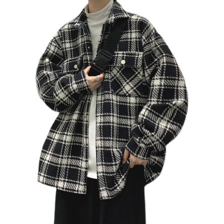 Мужская клетчатая куртка весна-осень 2024 изображение