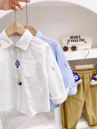 Мальчик-белая рубашка детская весна 2024 изображение