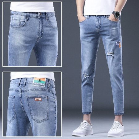 Летние мужские джинсы 9/10 длины изображение