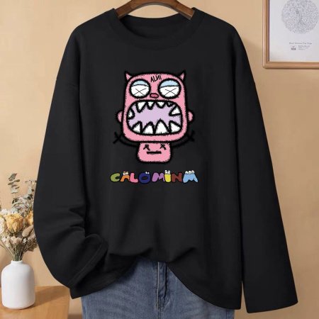 Женская футболка с длинным рукавом из чистого хлопка 230 г 2024 новая осенне-зимняя модель фотография