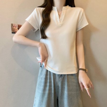 Футболка с коротким рукавом 2024 лето женская фото