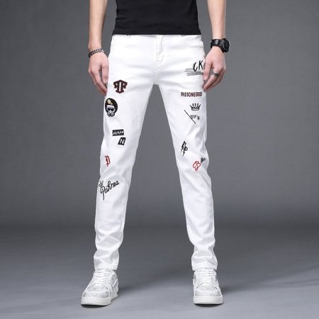 Мужские джинсы суженные белые фотография